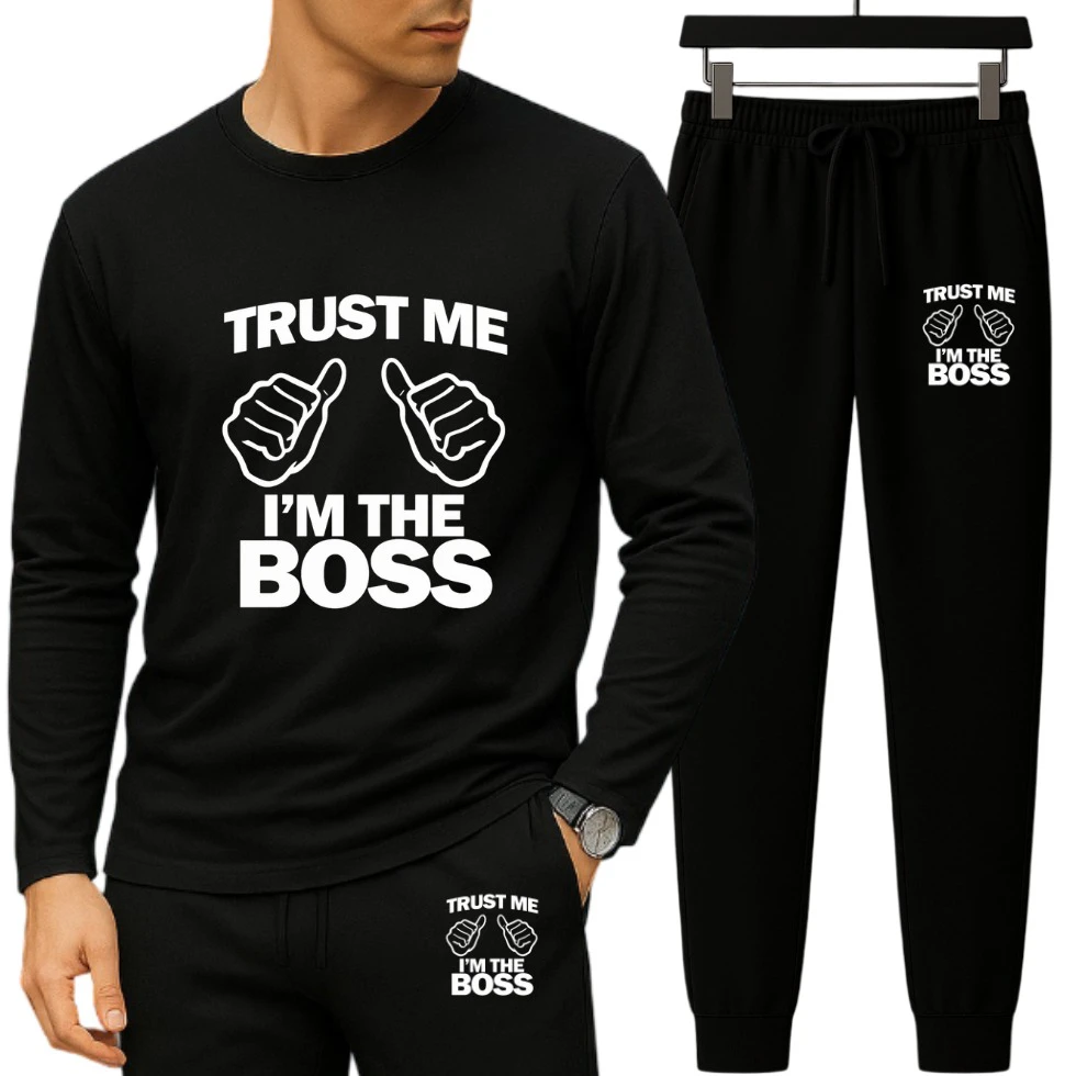 Long Sleeve Drop Shoulder Tshirt and Trouser Set